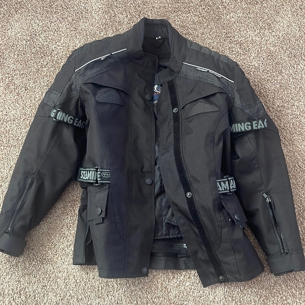 Black Riding Jacket with Reflective Trim